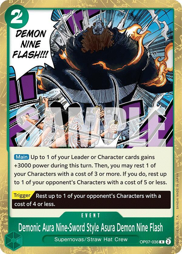 Demonic Aura Nine-Sword Style Asura Demon Nine Flash OP07-036 R
